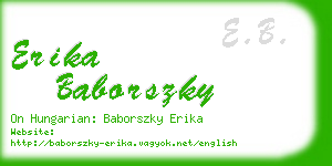 erika baborszky business card